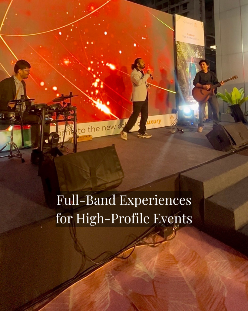Corporate live music performance by Rhythm Story on a professional stage setup in Pune