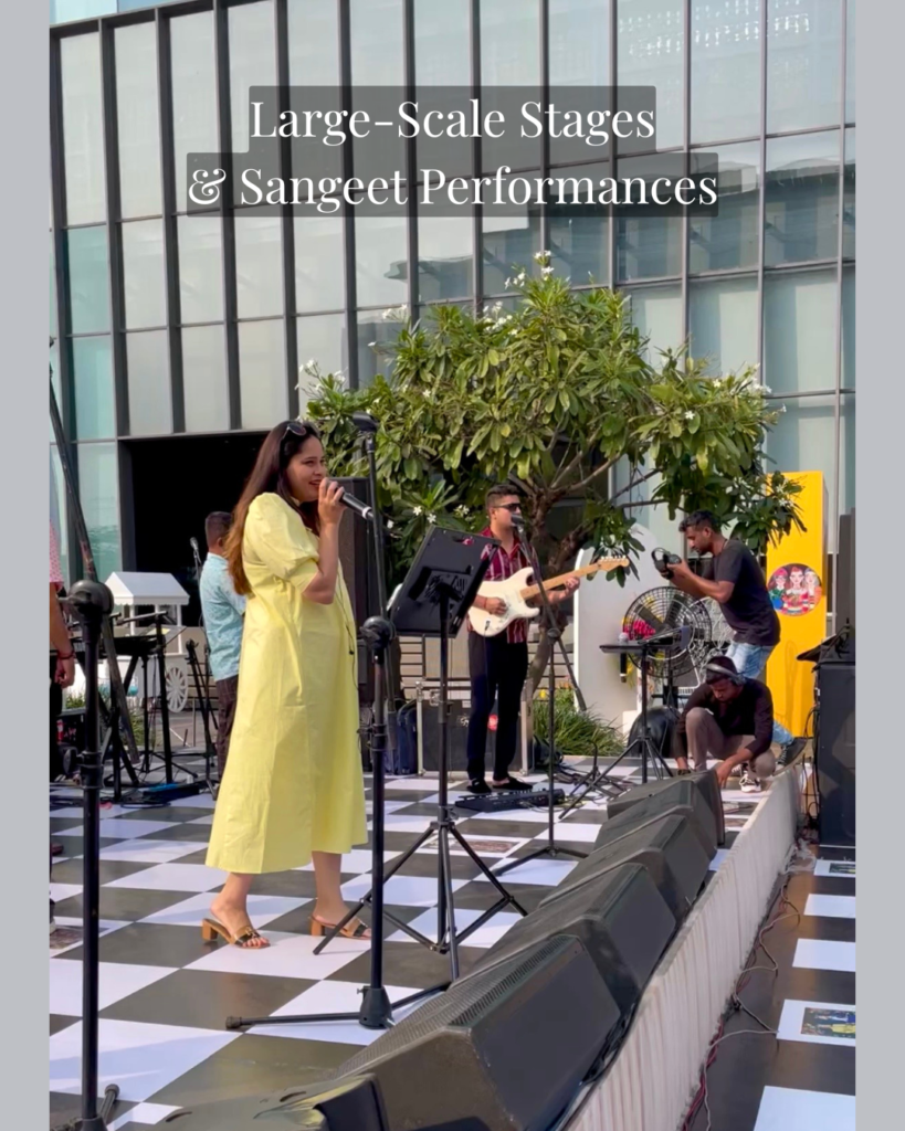 Large-scale live music performance by Rhythm Story at a luxury outdoor event venue in India