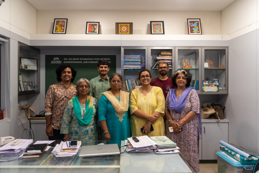 Handpan Echoes team with the Principal and staff at Dr. Kalmadi Shamarao Higher Secondary School in Pune after a live instrumental music session.