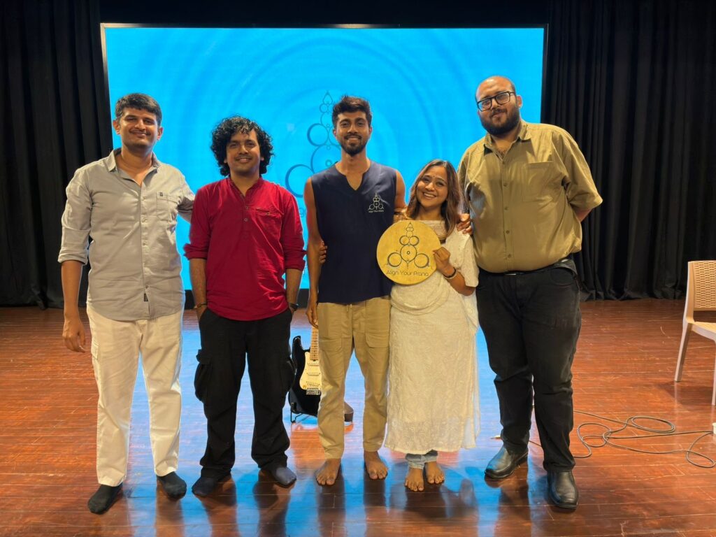 Handpan Echoes performers with the Align Your Prana organising team after the event.