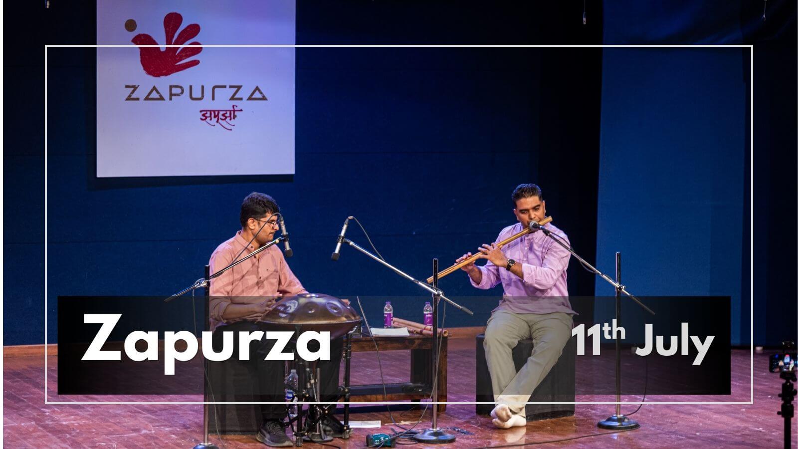 Handpan and flute performance by Handpan Echoes at Zapurza, Pune.