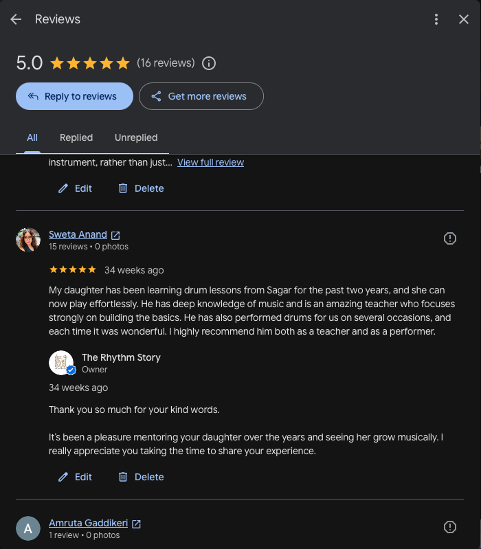 Sagar Belsare from The Rhythm Story highly rated drum home tutor Pune