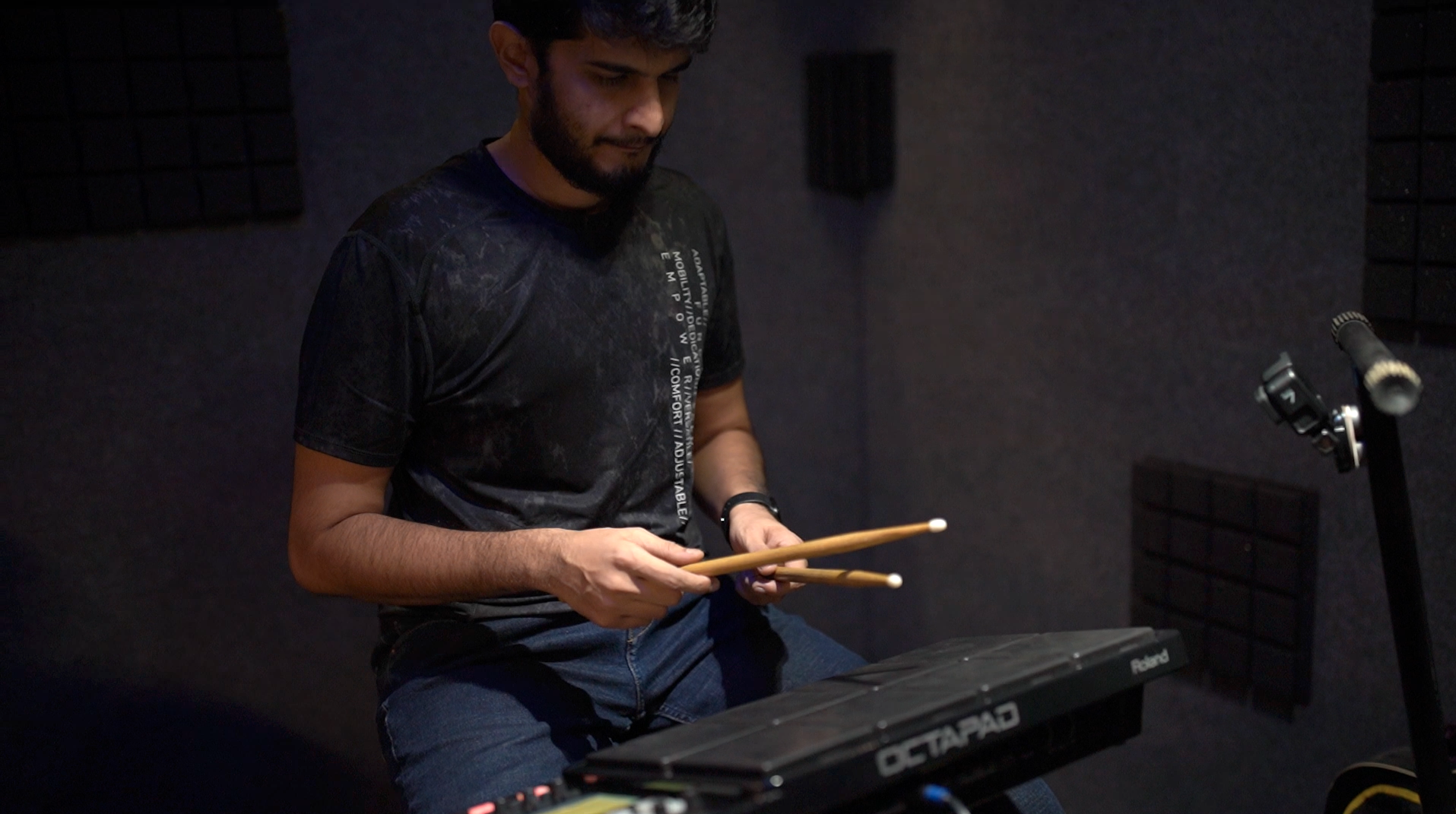 Professional drum teaching studio in Pune with electronic drum practice equipment